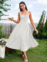 Sexy and Fashionable Halter Neck Cinched Waist Ruched Dress