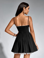Sexy Sleeveless Backless Ruched Slip Mini Dress