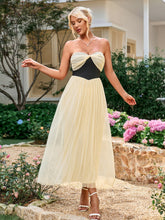 Hepburn Sleeveless Strapless Backless Ruched Bandeau Midi Dress