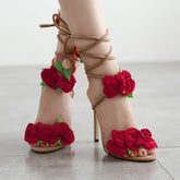 Stiletto Criss-cross Lace-up Open Toe Heels