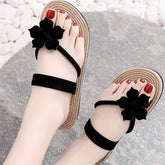 Telly Thong Flip Flops Flower Decor Slippers