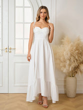 Tie Shoulder Ruched Bust Maxi Solid Dress