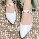Women's Faux Leather Closed-toe Low Heel Sandals