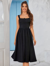 Classic Lace-Trimmed Mid-Length Dress
