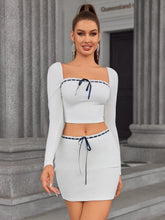 Nautical-Inspired Two-Piece Knit Set