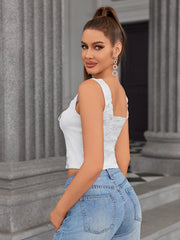 Charming Lace Tie-Front Crop Top