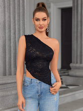 One-Shoulder Lace Crop Top