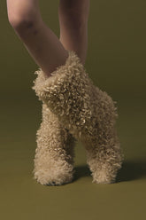 Faux Fur Mid-Calf Block Heel Boots