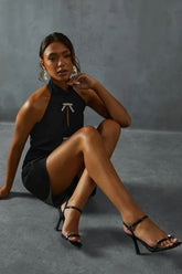 Metal Detail Square Toe Barely There Heels