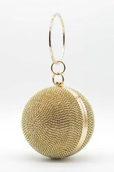 Rhinestone Embellished Disco Ball Evening Purse