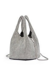 Crystals Embellished Slouchy Mini Tote Handbag