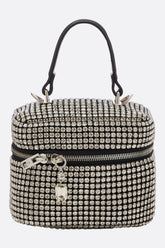 Crystals Embellished Evening Handbag With Removable Shoulder Strap