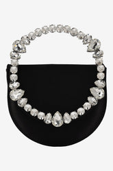 Rhinestones Embellished Satin Evening Clutch