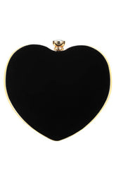 Velvet Heart Evening Clutch Bag With Chains