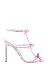 Crystal Ribbons-Detail Embellished Stiletto Heeled Sandals