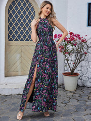 Bohemian Print High Slits Dress