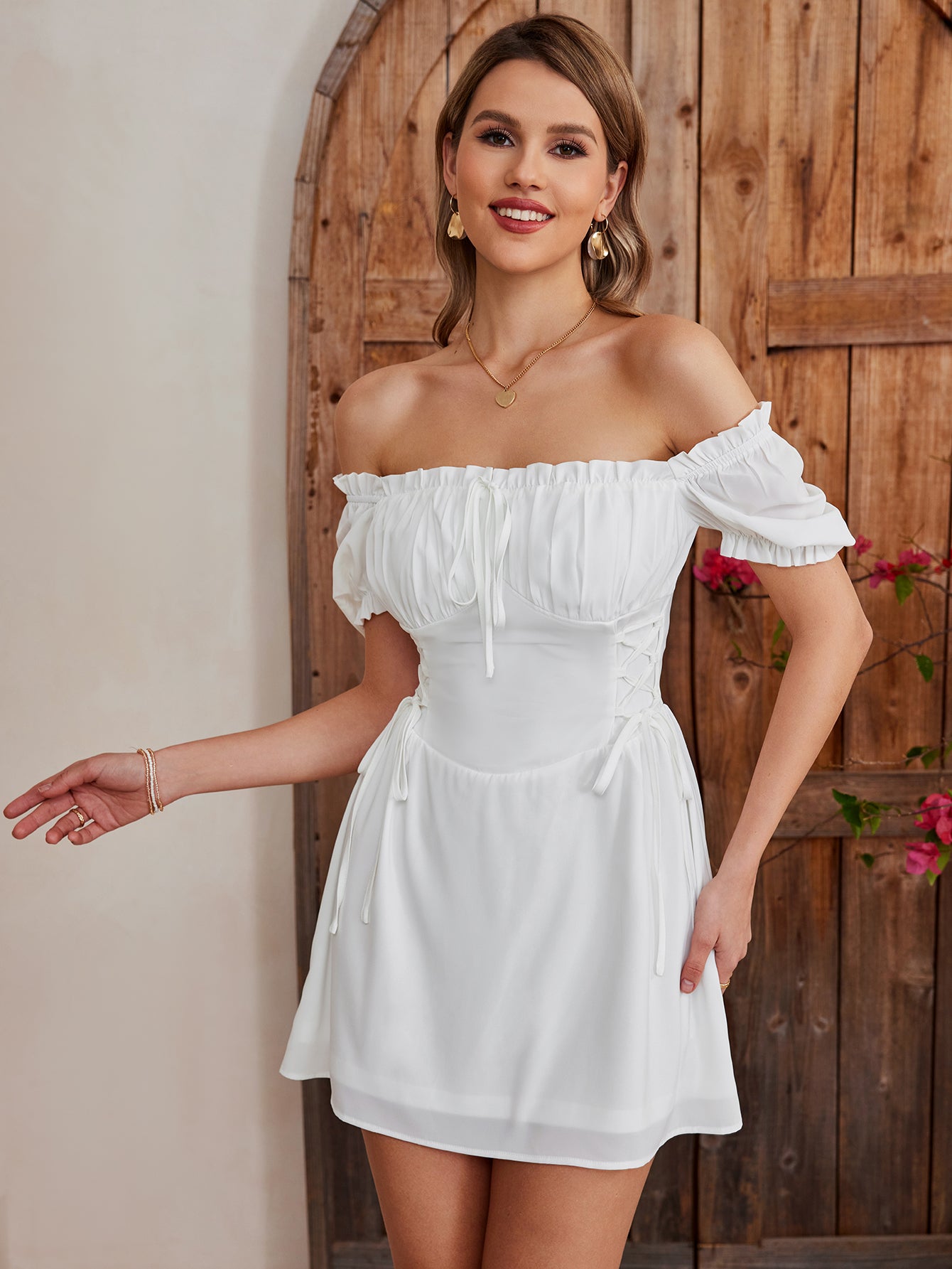 Off-Shoulder Skater Dress