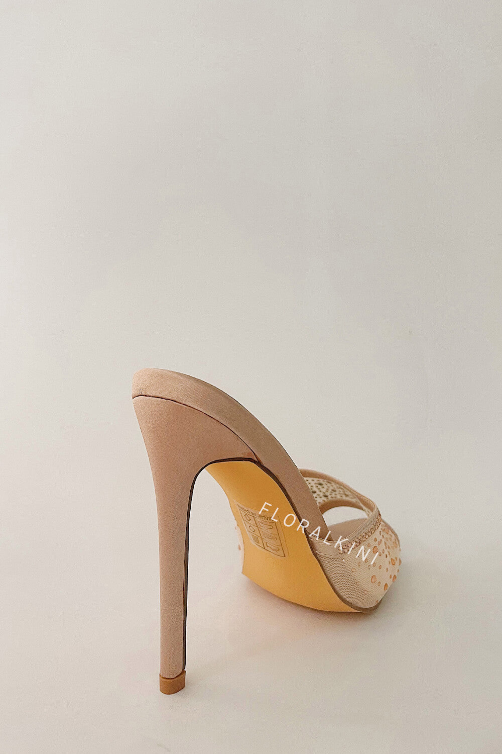 Rhinestone Open Pointed Toe Stiletto Mules