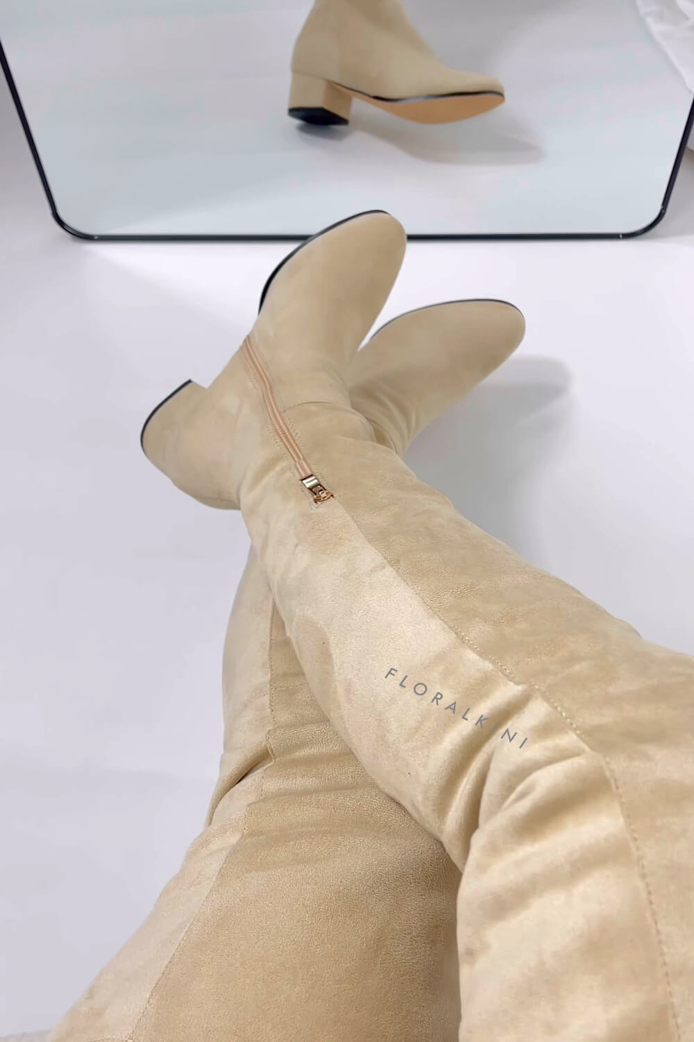 Faux Suede Over-The-Knee Thigh High Flat Boots