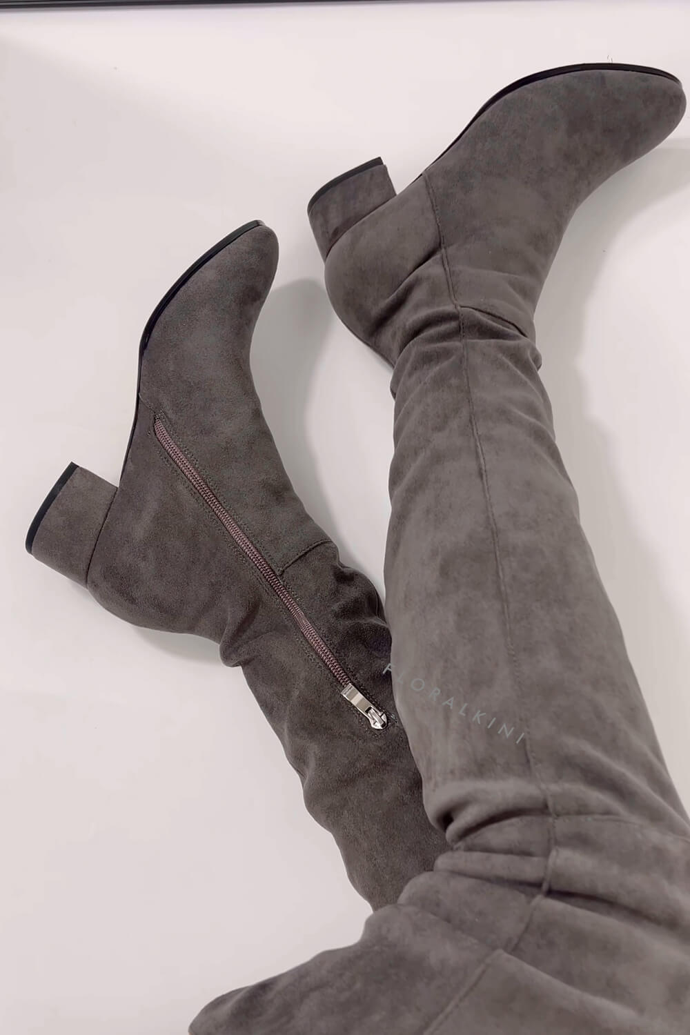 Faux Suede Over-The-Knee Thigh High Flat Boots