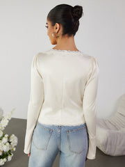 Lace-Up Long-Sleeved Top