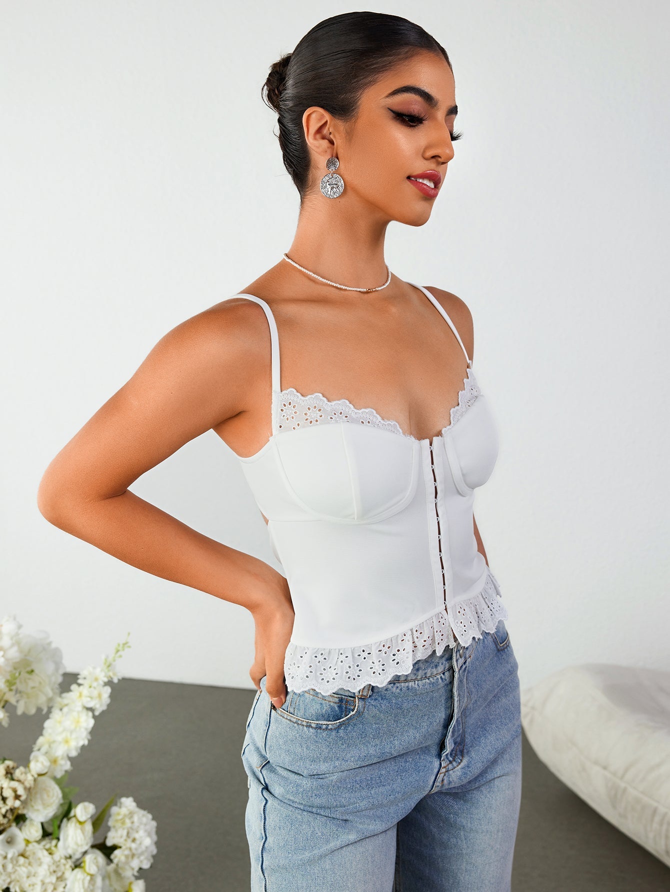Lace Stitched Top