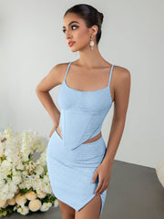 Solid Color Top & Bodycon Skirt