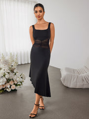Sexy Backless Irregular Midi Dress