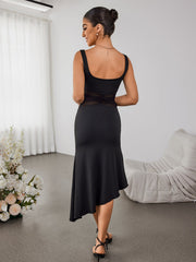 Sexy Backless Irregular Midi Dress
