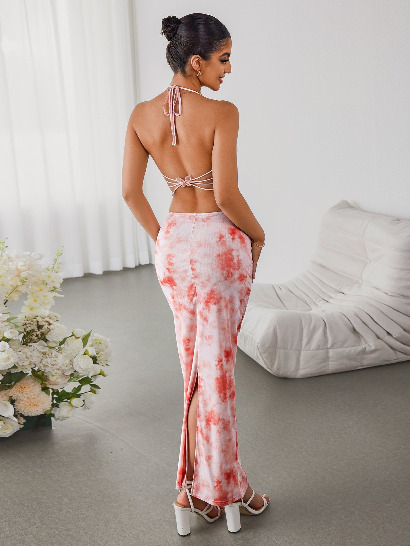 Cropped Printed Top & Bodycon Skirt