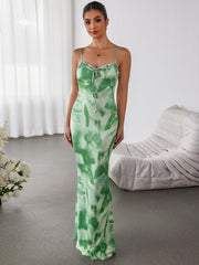 Floral Suspender Wrap Hip Dress