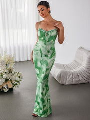 Floral Suspender Wrap Hip Dress