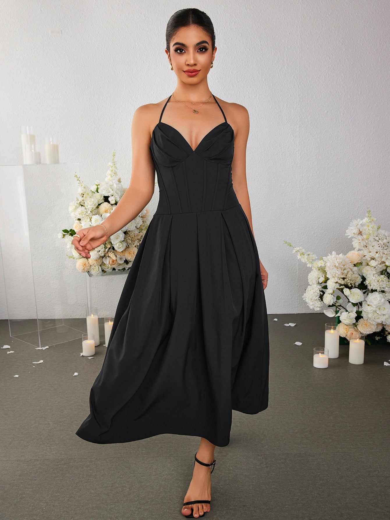 Suspender Sexy Midi Dress