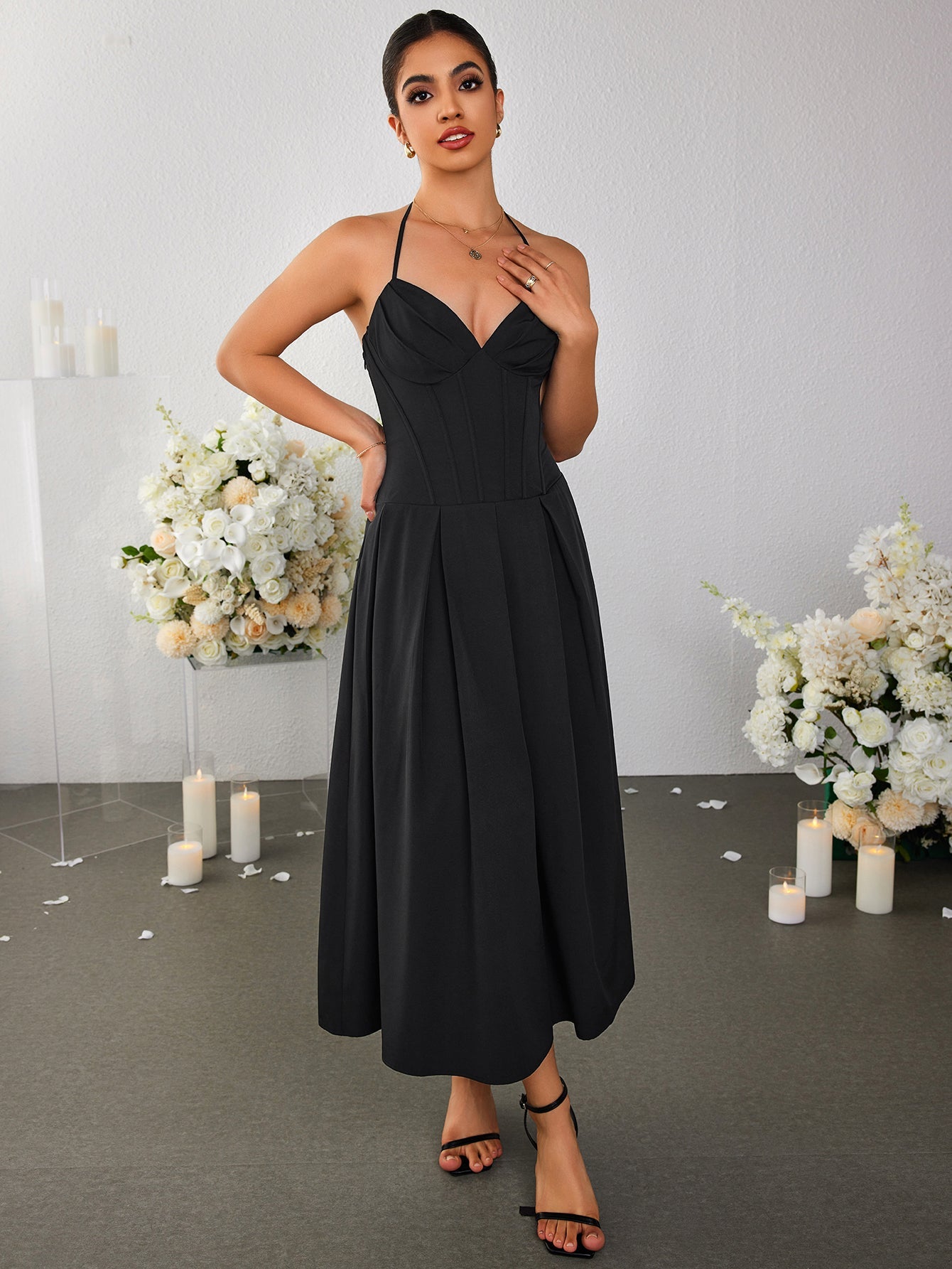 Suspender Sexy Midi Dress