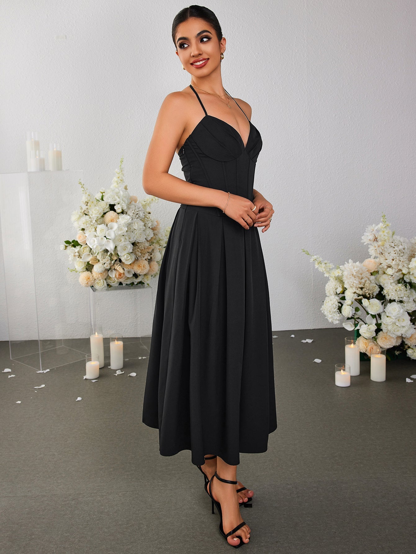Suspender Sexy Midi Dress
