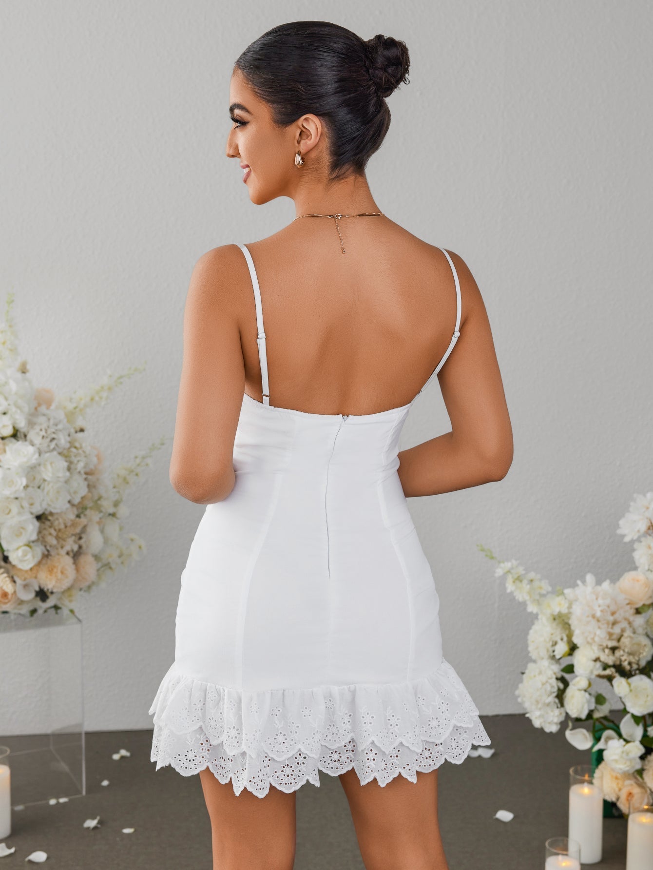 Lace Suspender Hips Mini Dress