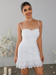 Lace Suspender Hips Mini Dress