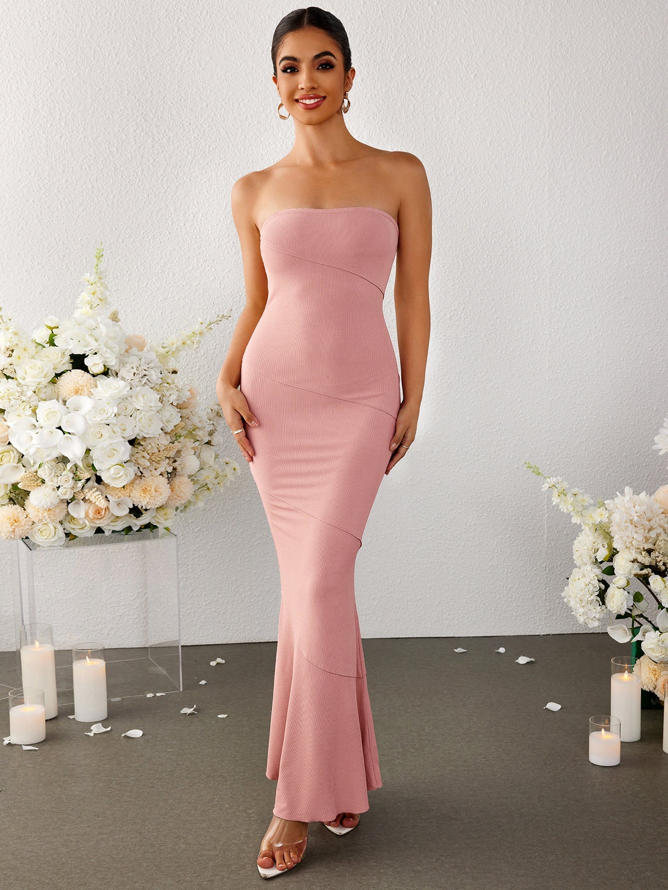 Strapless Backless Maxi Dress