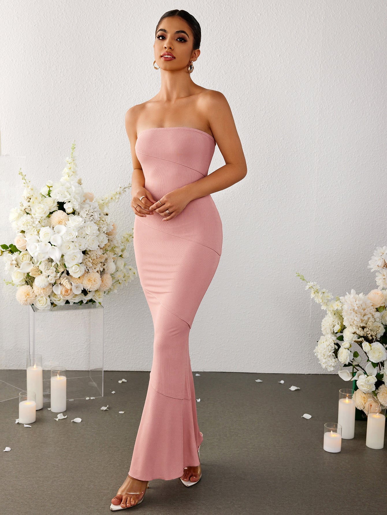 Strapless Backless Maxi Dress