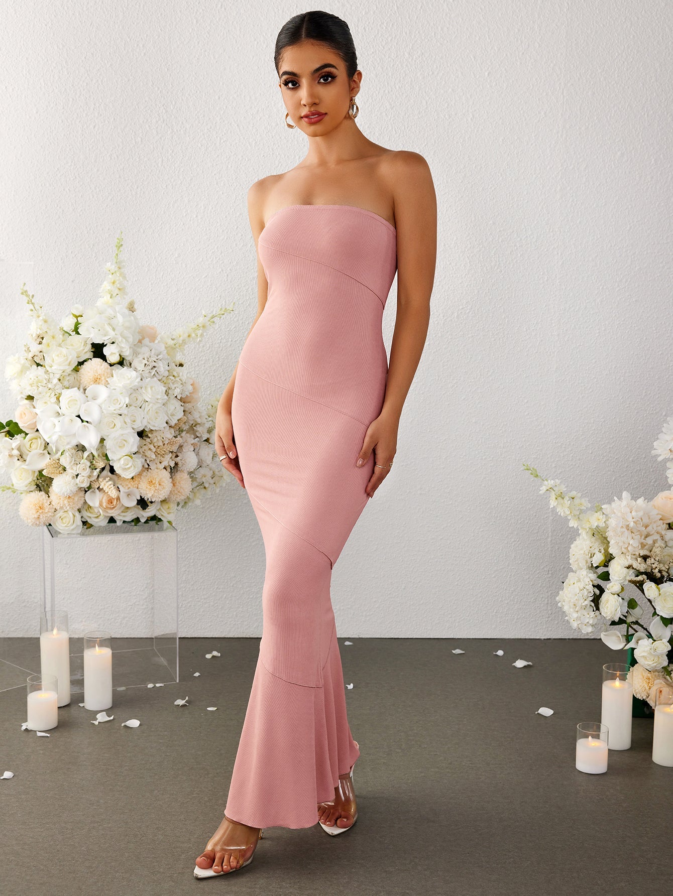 Strapless Backless Maxi Dress