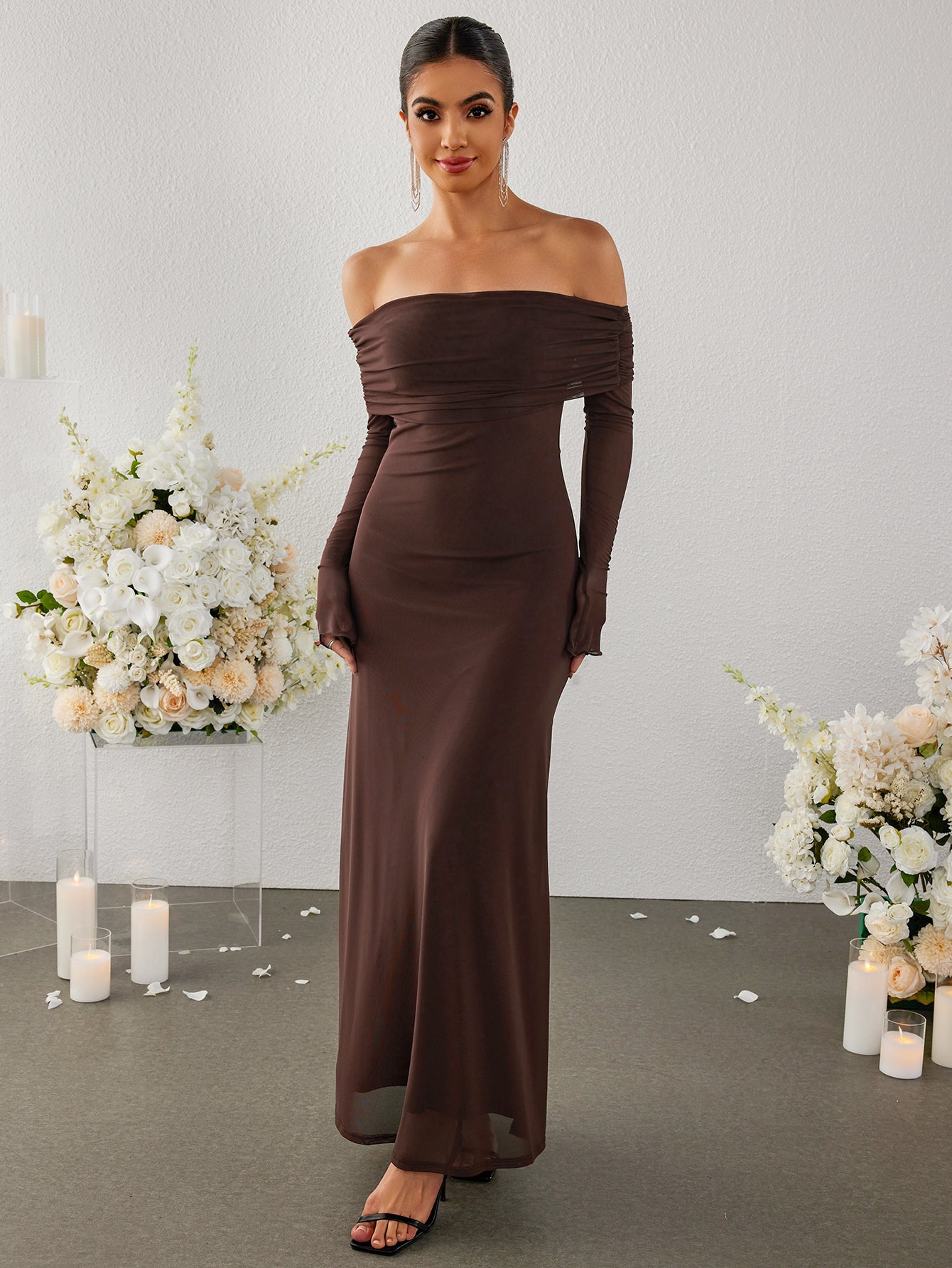 Temperament Slim-Fitting Mesh Strapless Dress