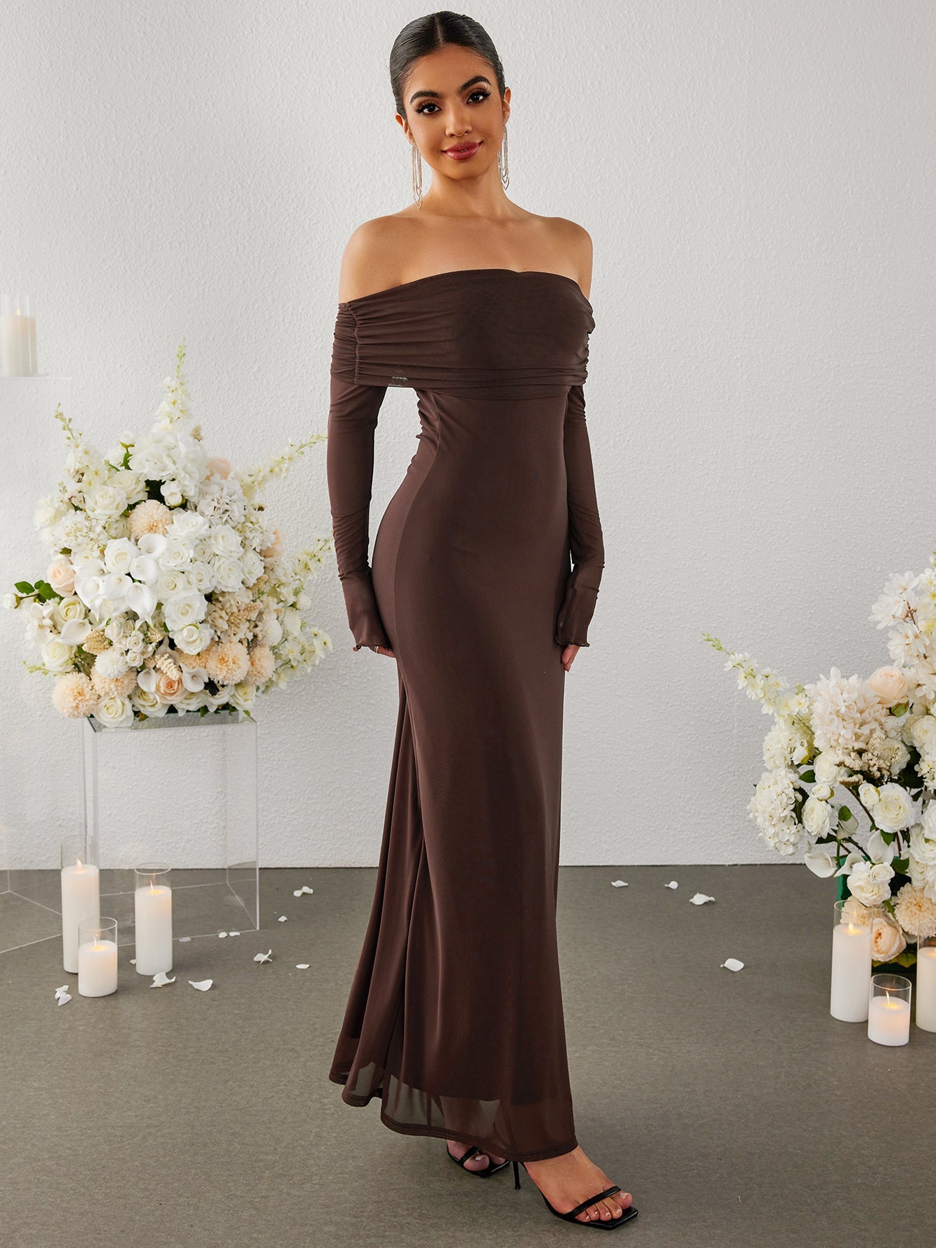 Temperament Slim-Fitting Mesh Strapless Dress