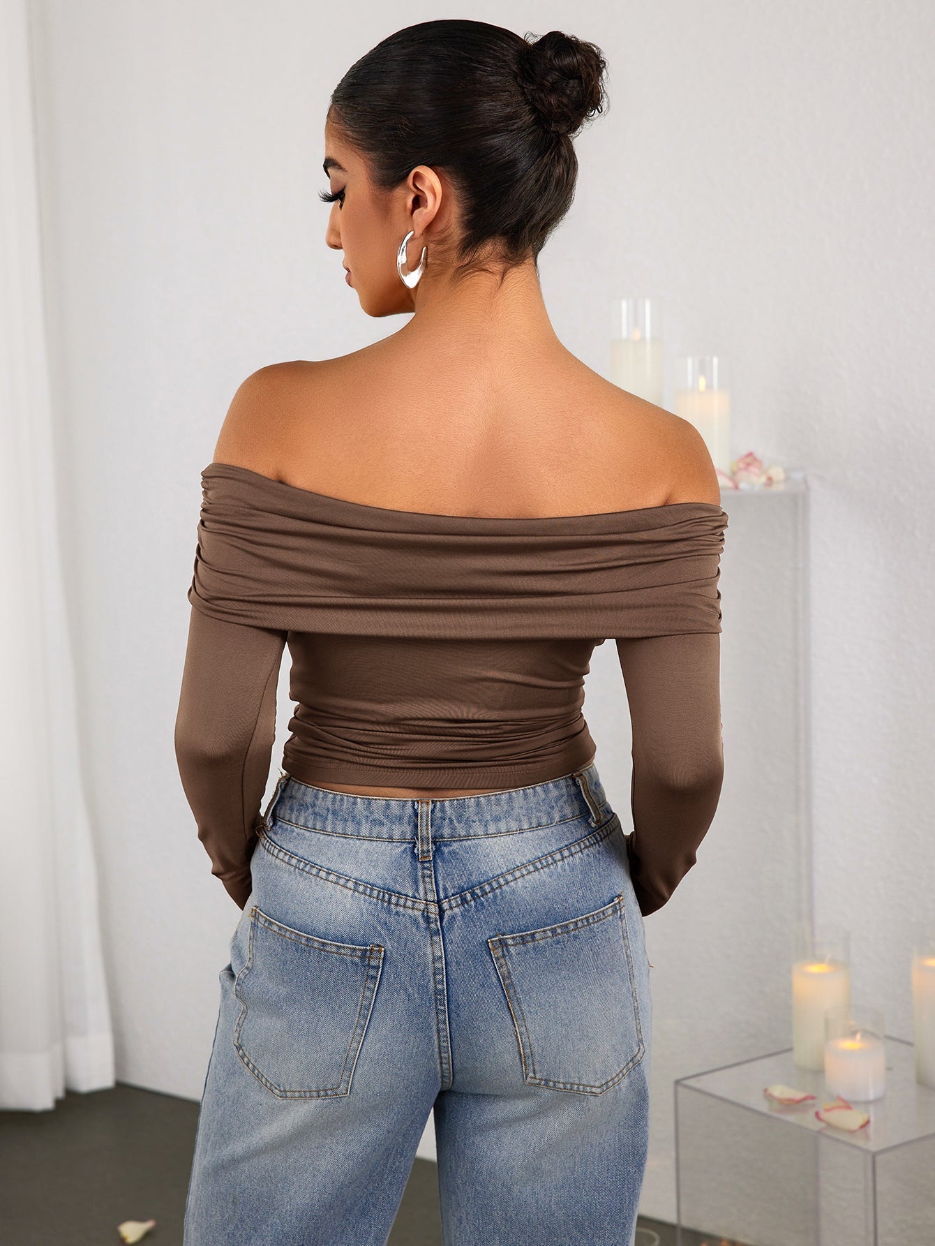 Fashion Solid Strapless Pullover Top