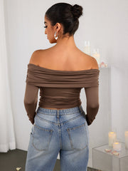 Fashion Solid Strapless Pullover Top