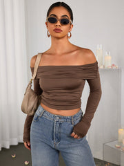 Fashion Solid Strapless Pullover Top