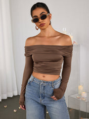 Fashion Solid Strapless Pullover Top