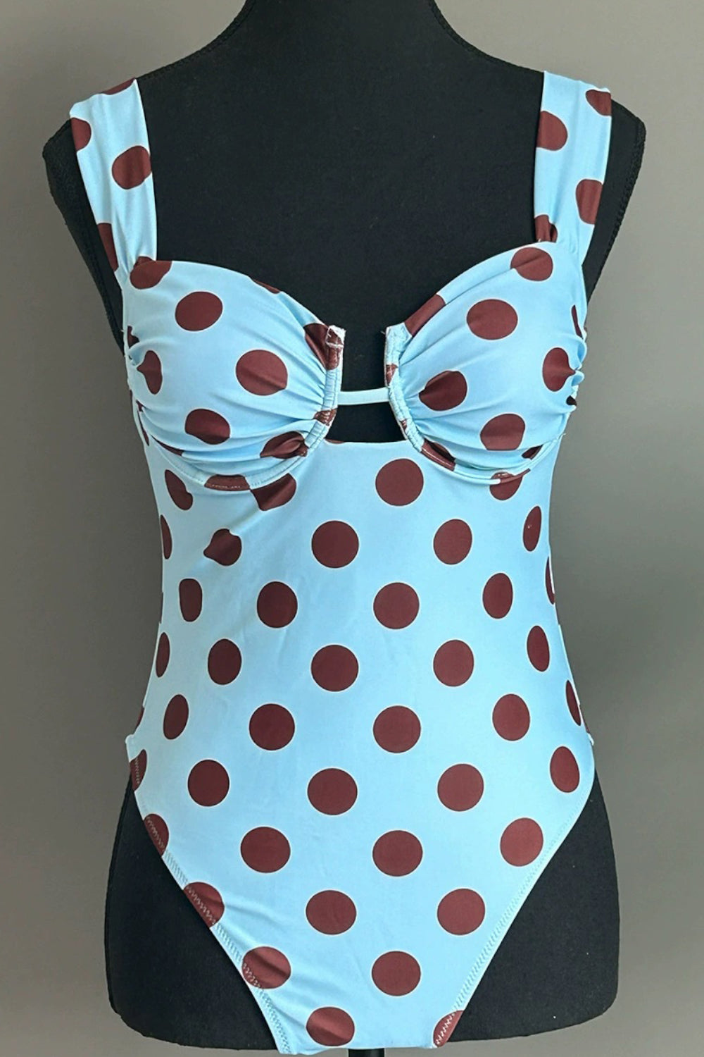 Polka Dot Underwire Push-Up One Piece Swimsuit