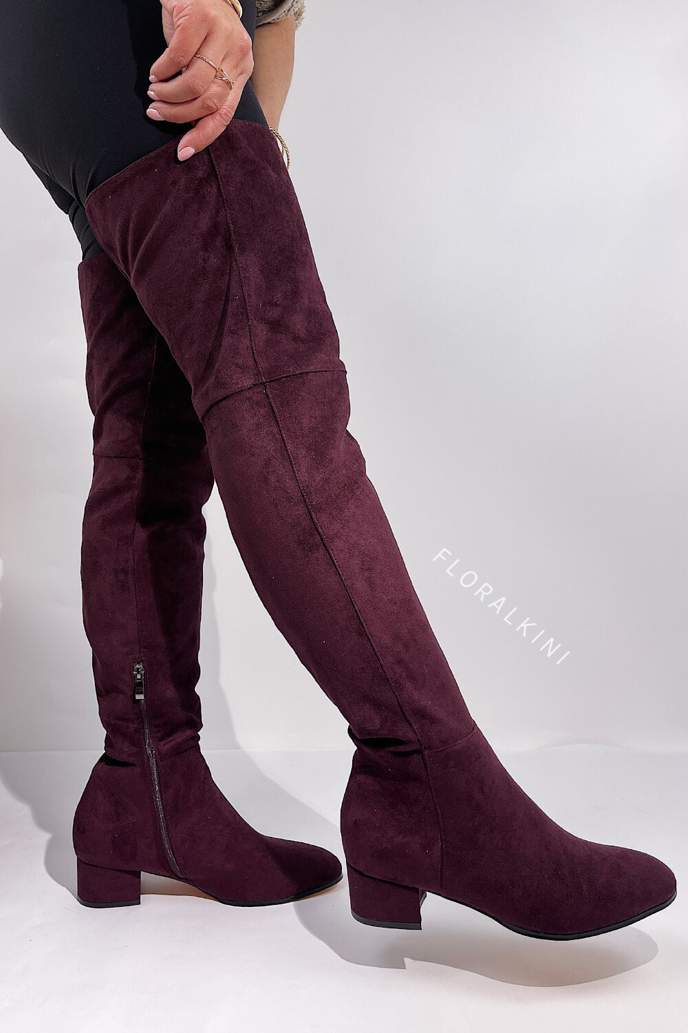 Faux Suede Over-The-Knee Thigh High Flat Boots