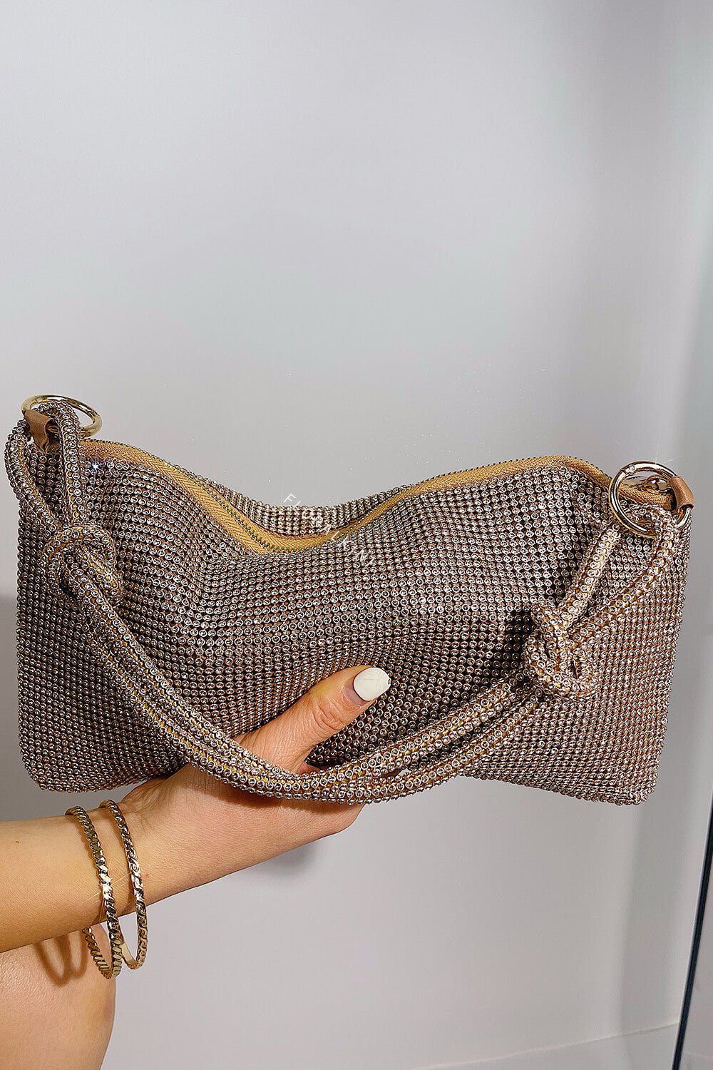 Diamante Rhinestone Knotted Hobo Shoulder Bag