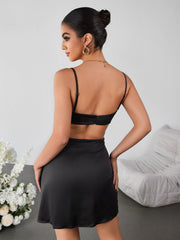 Sexy Cut-out Backless Lace Slip Dress